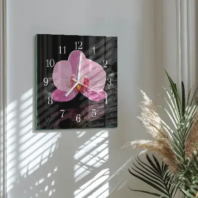 Decoratieve glazen klok vierkant Orchidee