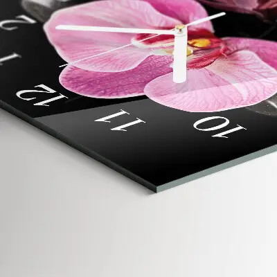 Decoratieve glazen klok vierkant Orchidee
