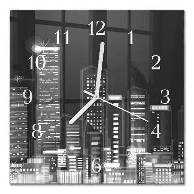 Vierkante glazen klok Horizon