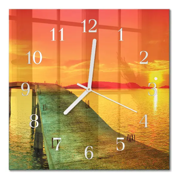 Moderne wandklok glas vierkant Brug