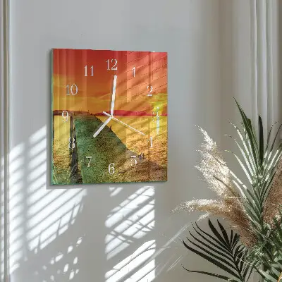 Moderne wandklok glas vierkant Brug