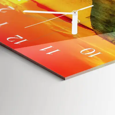 Moderne wandklok glas vierkant Brug