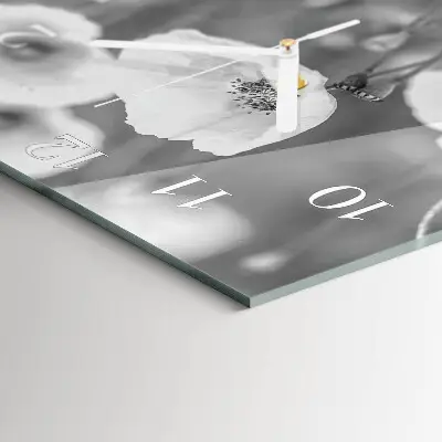 Decoratieve glazen klok vierkant Klaprozen