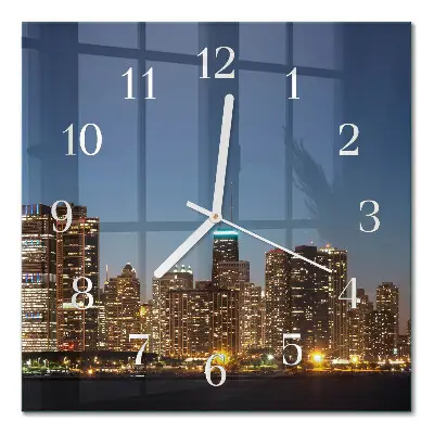 Vierkante glazen wandklok Horizon