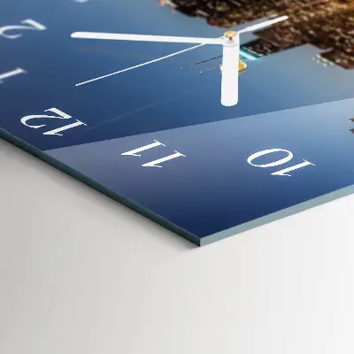 Vierkante glazen wandklok Horizon