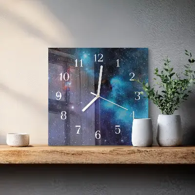 Decoratieve glazen klok vierkant Sterrenhemel