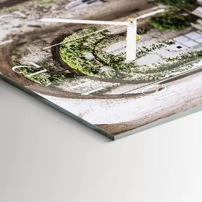 Vierkante glazen wandklok Plantensteeg