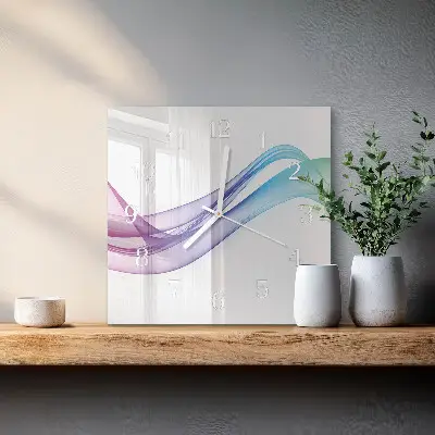 Decoratieve glazen klok vierkant Abstracte lijnen