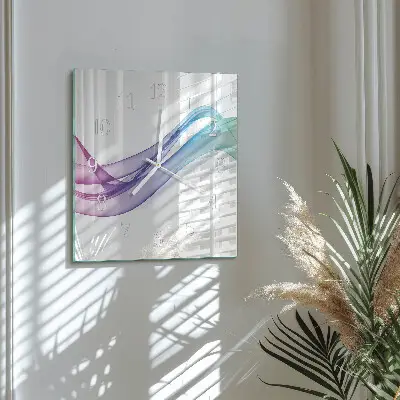 Decoratieve glazen klok vierkant Abstracte lijnen