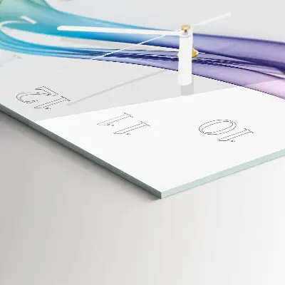 Decoratieve glazen klok vierkant Abstracte lijnen