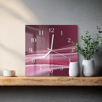 Vierkante glazen klok Abstracte lijnen