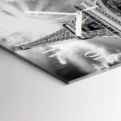 Moderne wandklok glas vierkant Eiffeltoren parijs