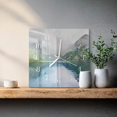 Vierkante glas klok Bergmeer