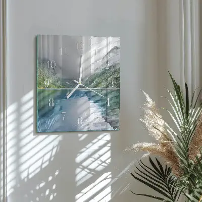 Vierkante glas klok Bergmeer