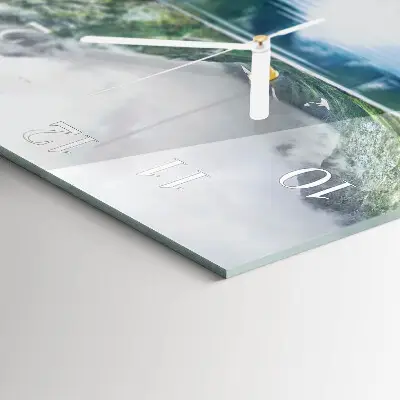 Vierkante glas klok Bergmeer
