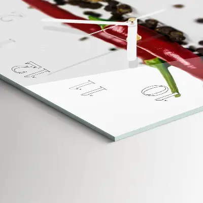 Vierkante glazen wandklok Peperkorrels