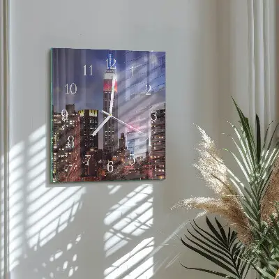 Vierkante glazen klok Horizon
