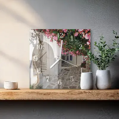Moderne wandklok glas vierkant Bloemensteeg