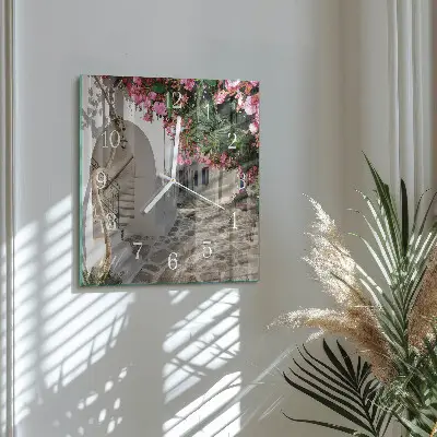 Moderne wandklok glas vierkant Bloemensteeg