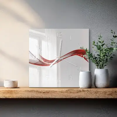 Vierkante glas klok Abstracte lijnen