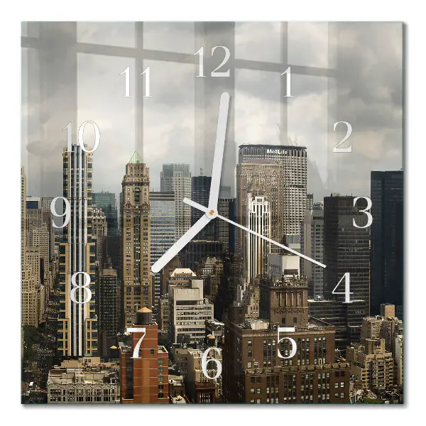 Moderne wandklok glas vierkant Horizon