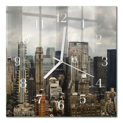 Moderne wandklok glas vierkant Horizon