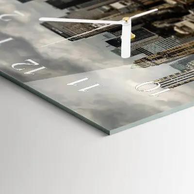 Moderne wandklok glas vierkant Horizon