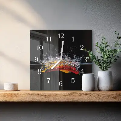 Vierkante glas klok Chilipepers
