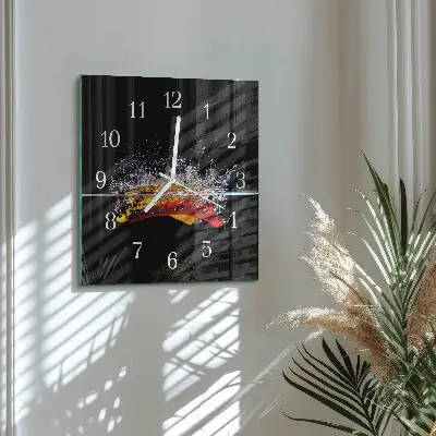 Vierkante glas klok Chilipepers