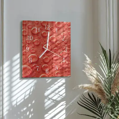 Moderne wandklok glas vierkant Waterdruppels