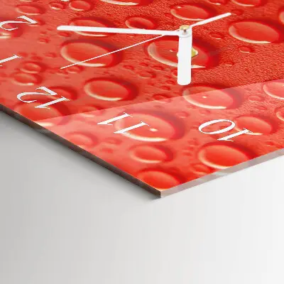 Moderne wandklok glas vierkant Waterdruppels