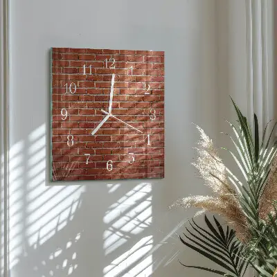 Vierkante glas klok Bakstenen muur