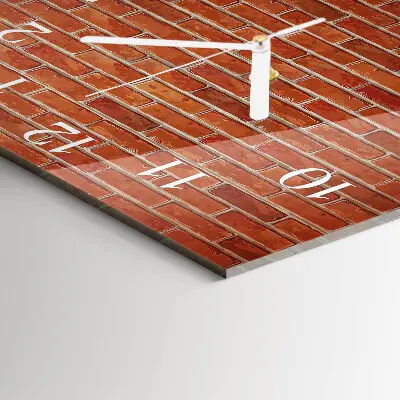 Vierkante glas klok Bakstenen muur