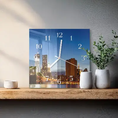 Vierkante glas klok Horizon