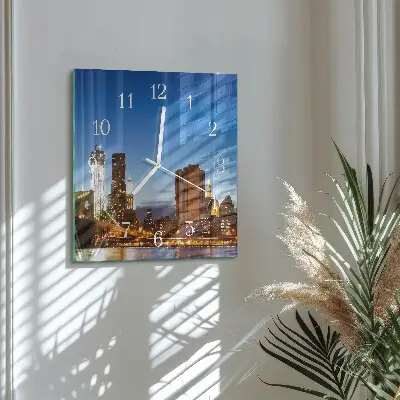 Vierkante glas klok Horizon