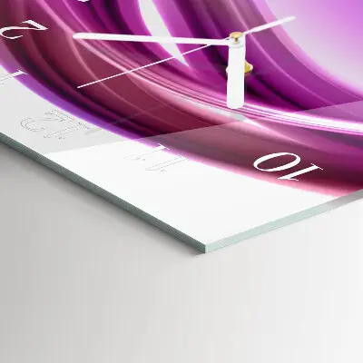 Vierkante glazen wandklok Abstracte lijnen