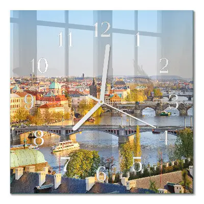 Decoratieve glazen klok vierkant Praag