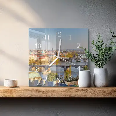 Decoratieve glazen klok vierkant Praag