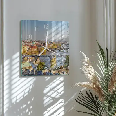 Decoratieve glazen klok vierkant Praag