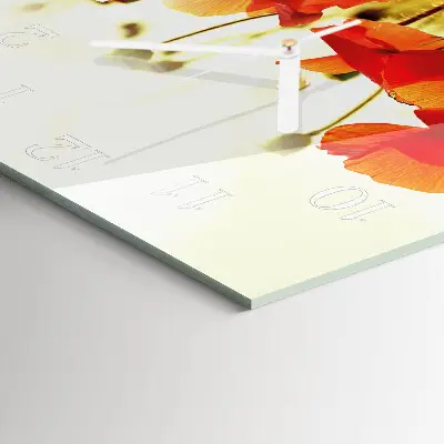 Moderne wandklok glas vierkant Klaprozen