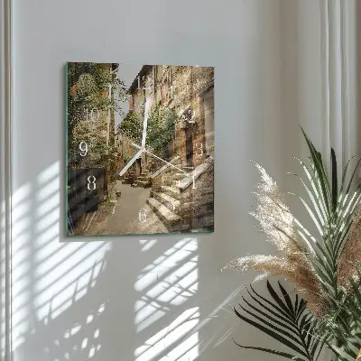 Vierkante glazen wandklok Palm avenue