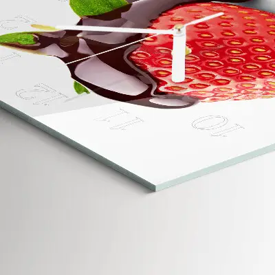 Decoratieve glazen klok vierkant Aardbeienchocolade