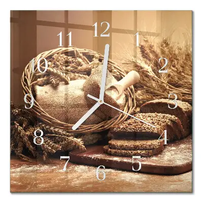 Moderne wandklok glas vierkant Brood