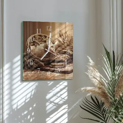 Moderne wandklok glas vierkant Brood