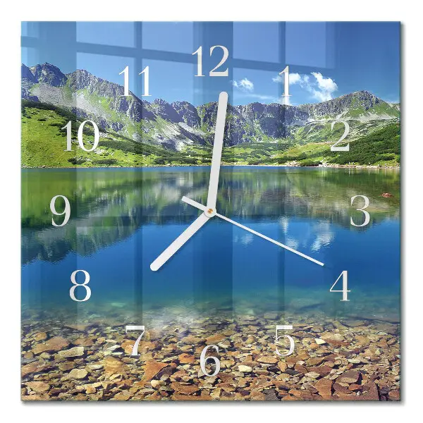 Vierkante glas klok Bergmeer