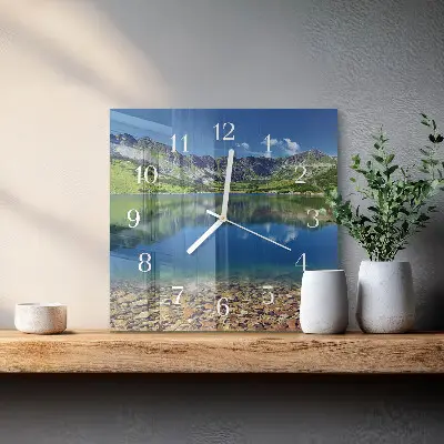 Vierkante glas klok Bergmeer