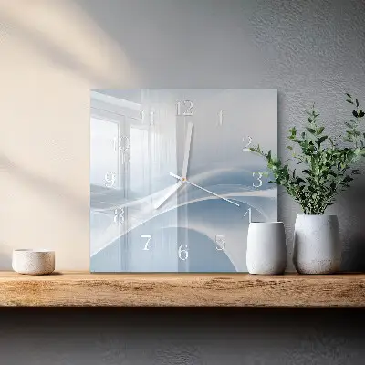 Vierkante glas klok Abstracte lijnen