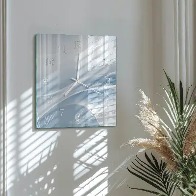 Vierkante glas klok Abstracte lijnen