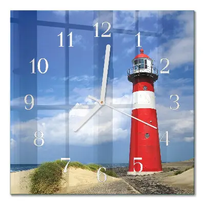 Moderne wandklok glas vierkant Vuurtoren