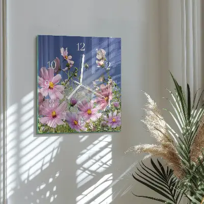 Vierkante glazen klok Kosmos